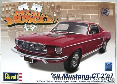 Revell 1/25 1968 Ford Mustang GT Cobra 428 - 2 'n 1 Kit - Street or TASCA Ford Racer, 85-4215 plastic model kit